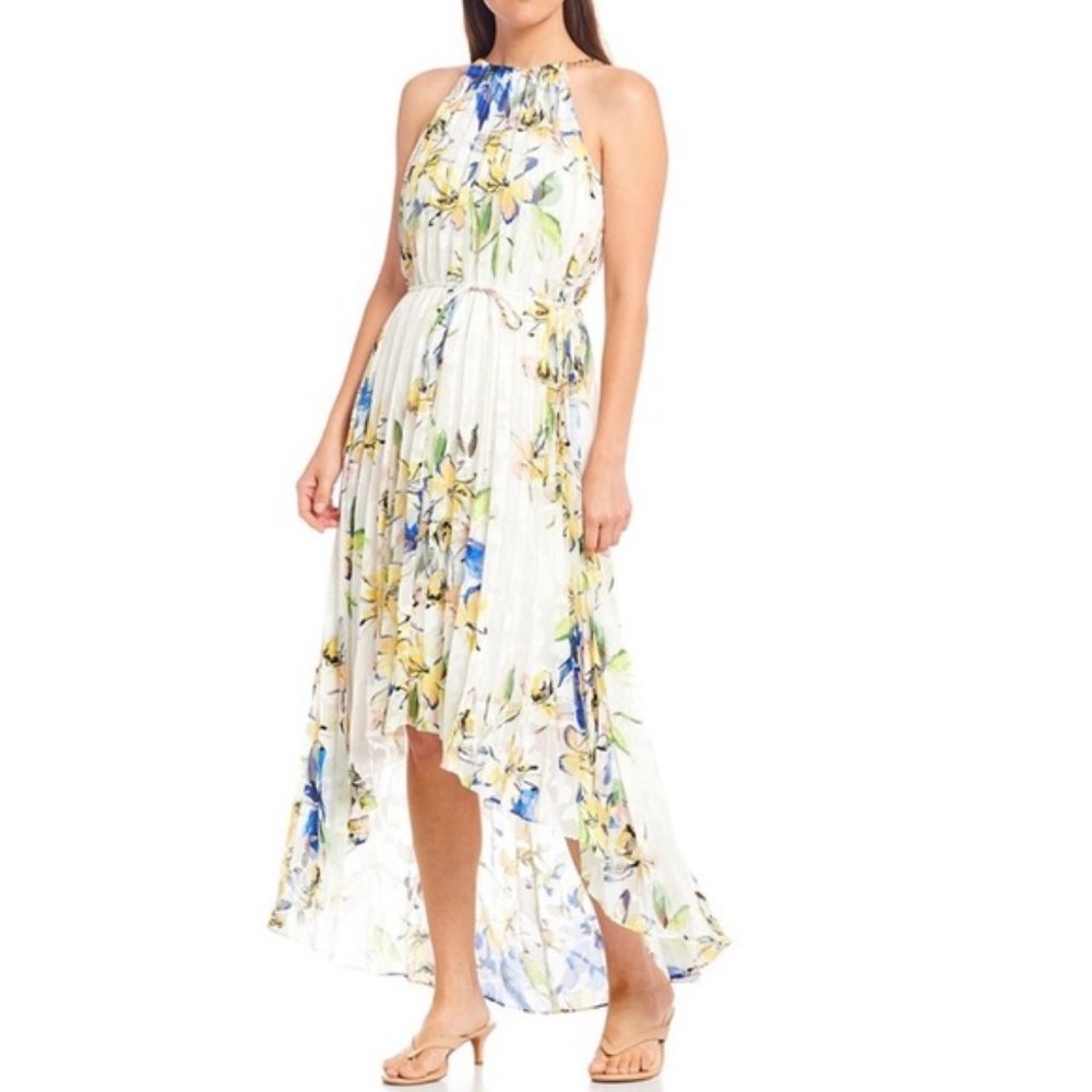 Alex Marie Floral Halter Neck chain straps Hi-Low Dress size 6